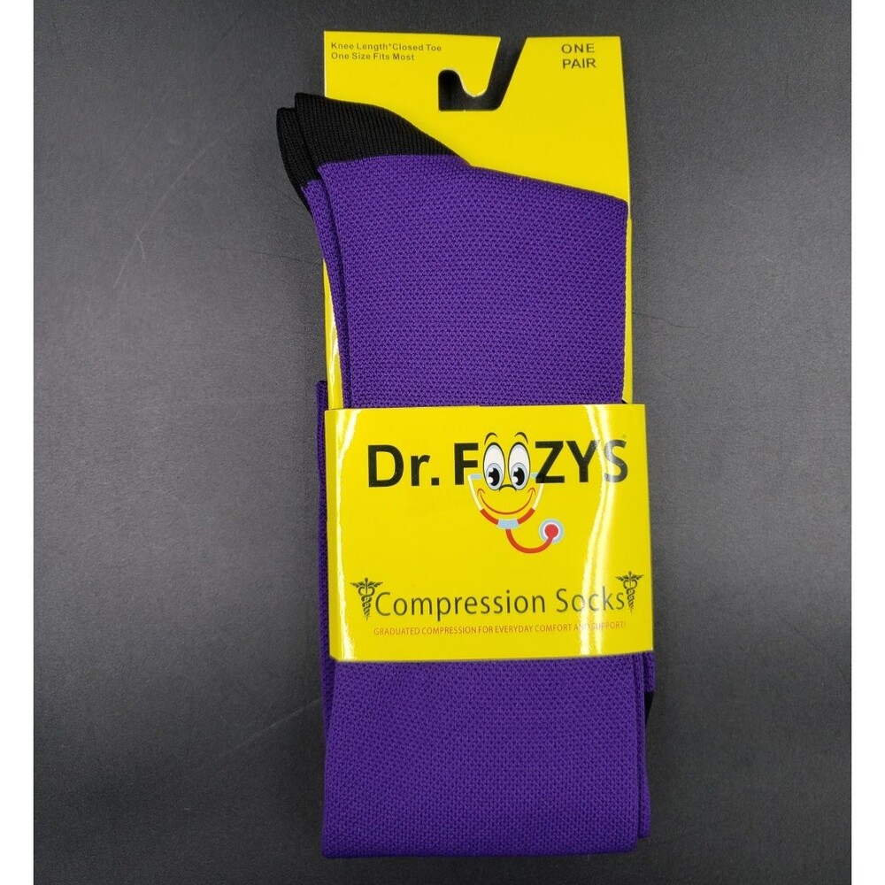 Purple Compression Socks Airline Travel Comfort Sports Knee High Socks Foozys OS